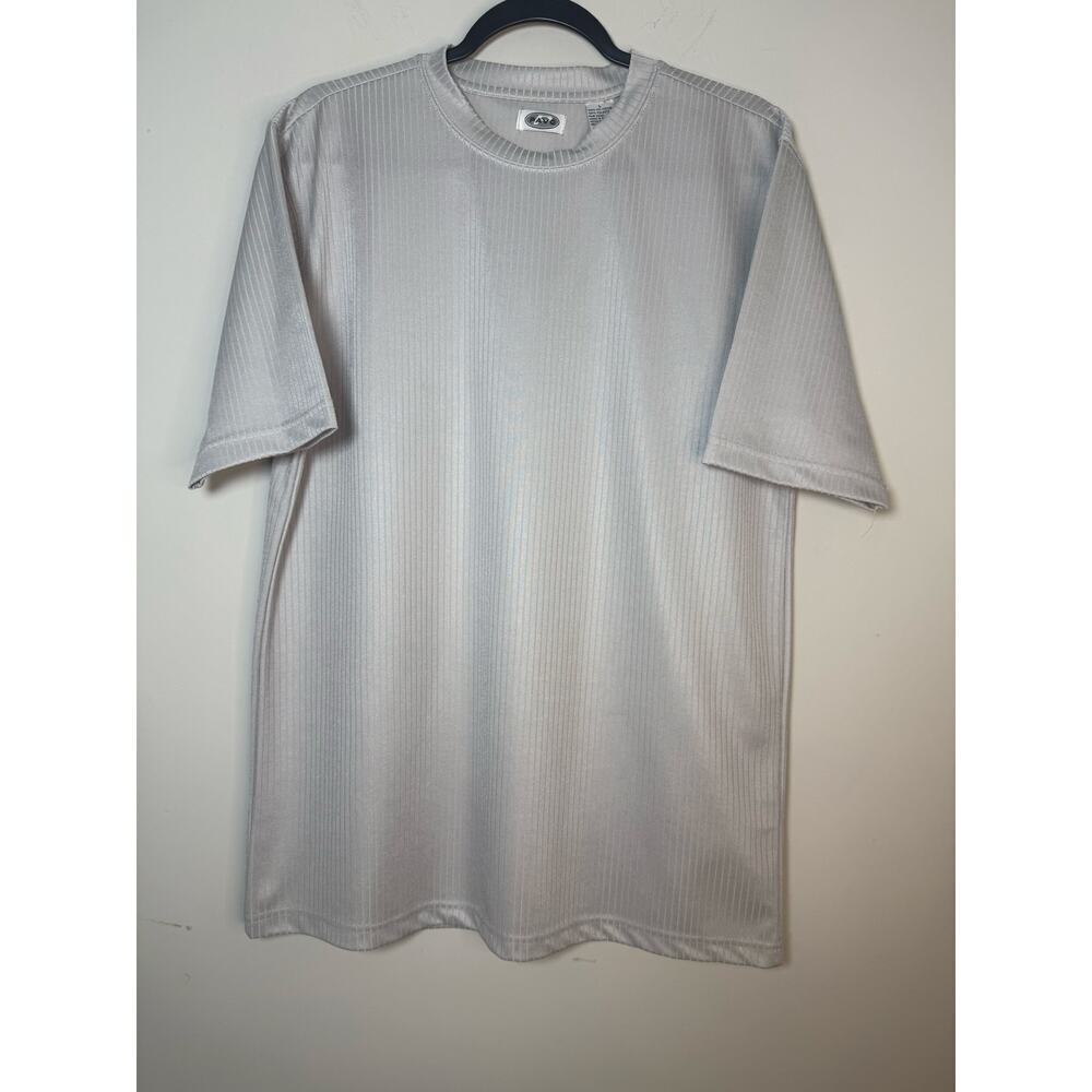 Pavo Men's Size L Crew Neck Grey Short  sleeved Shirt Minimalist Casual Athletic